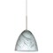 Besa Lighting Vila Cord Pendant, Marble Grigio, Satin Nickel Finish, 1x9W LED 1JT-4470MG-LED-SN - alternate 1